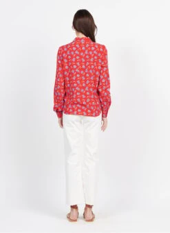 Red Fluid Printed Shirt -Morganmai Store 3951175