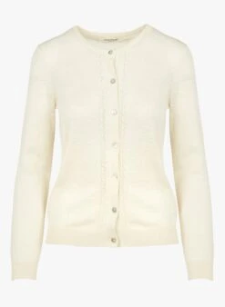 Beige Cotton-blend Cardigan -Morganmai Store 3952131