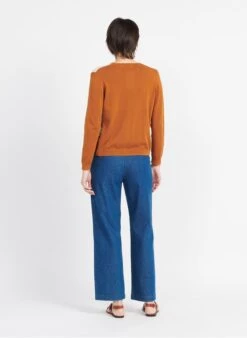 Red Buttoned Cardigan With Floral Pattern -Morganmai Store 3964144