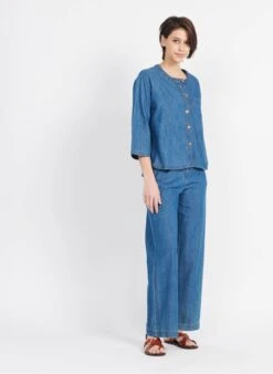 Blue Denim Shirt -Morganmai Store 3964169