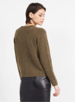 Samsoe Samsoe NOR - Brown Round-neck Alpaca-blend Cardigan -Morganmai Store 3964375