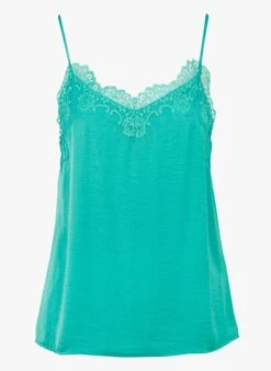 Vila Green Lace V-neck Camisole -Morganmai Store 3966635