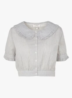 Blue Short Printed Cotton Shirt -Morganmai Store 3972485