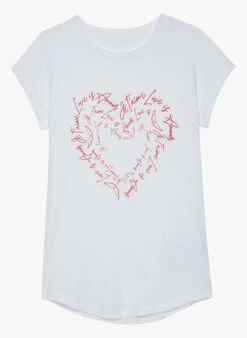 Zadig & Voltaire SKINNY - White Printed Cotton T-shirt