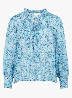 Suncoo LILA - Blue Loose-fit Printed Top -Morganmai Store 3978792