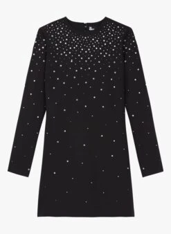 THE KOOPLES Black Short Dress With Diamanté -Morganmai Store 3983405