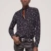 THE KOOPLES Black Printed Viscose Shirt