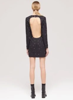 THE KOOPLES Black Short Dress With Diamanté -Morganmai Store 3983732