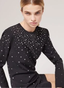 THE KOOPLES Black Short Dress With Diamanté