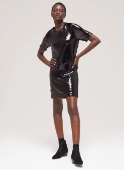 THE KOOPLES Black Short Sequined Dress -Morganmai Store 3983738