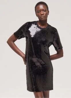 THE KOOPLES Black Short Sequined Dress