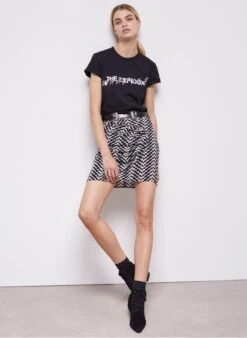 THE KOOPLES Black Screen-printed Cotton T-shirt -Morganmai Store 3983885