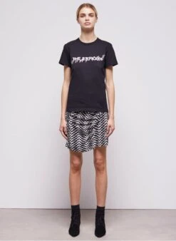 THE KOOPLES Black Screen-printed Cotton T-shirt -Morganmai Store 3983886