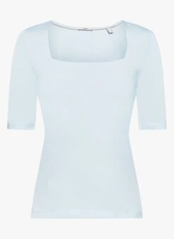 ESPRIT Blue Cotton-blend T-shirt With 3/4 Sleeves -Morganmai Store 3984823