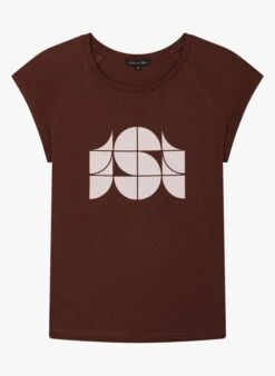 Soeur VALENTINA - Round-neck Cotton-blend T-shirt With Screen Print -Morganmai Store 3984913