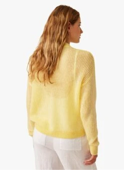 FLORA - Yellow V-neck Cardigan 11 FLORA - Yellow V-neck Cardigan -Morganmai Store 3985126