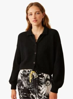 FAULIE - Black Buttoned Wool-blend Cardigan -Morganmai Store 3985156