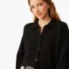 FAULIE - Black Buttoned Wool-blend Cardigan