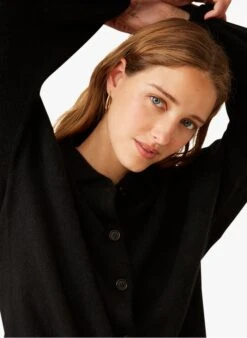 FAULIE - Black Buttoned Wool-blend Cardigan -Morganmai Store 3985158