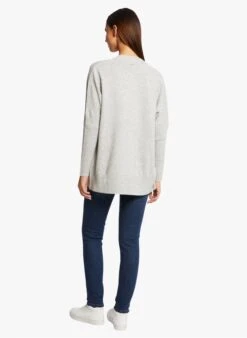 MORGAN Grey Straight-cut Fine-knit Cardigan -Morganmai Store 3995994