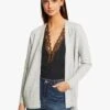 MORGAN Grey Straight-cut Fine-knit Cardigan