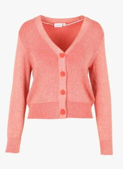 Vila Pink V-neck Viscose-blend Cardigan -Morganmai Store 4001778