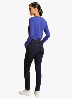 MORGAN Purple V-neck Cotton-blend T-shirt -Morganmai Store 4003394