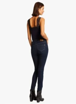 MORGAN Blue V-neck Top With Lace -Morganmai Store 4003403