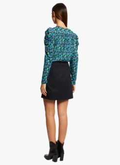 MORGAN TEKO - Multicolored Floral Print V-neck T-shirt -Morganmai Store 4003567