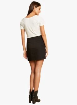 MORGAN DTHING - White Straight V-neck Cotton-blend T-shirt With Lettering -Morganmai Store 4003585