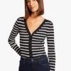 MORGAN MILIA - Multicolored Striped V-neck Cardigan