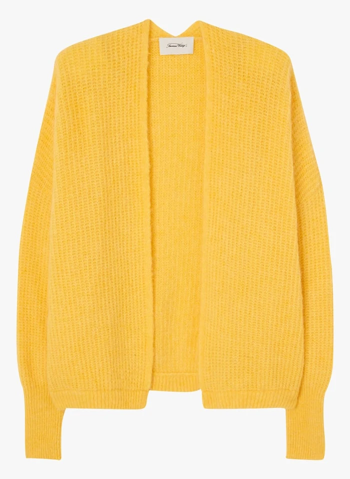 American Vintage EAST - Yellow Open Wool And Alpaca-blend Cardigan 3 American Vintage EAST - Yellow Open Wool And Alpaca-blend Cardigan - Image 3