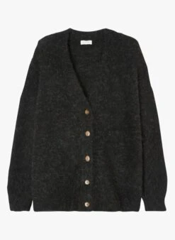 American Vintage FOUBAY - Grey Loose-fit Alpaca-blend Cardigan 8 American Vintage FOUBAY - Grey Loose-fit Alpaca-blend Cardigan -Morganmai Store 4007097