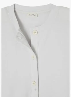 American Vintage HAPYLIFE - White Round-neck Cotton-blend Cardigan -Morganmai Store 4007145