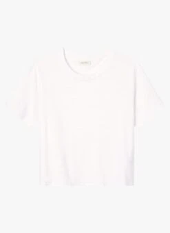 American Vintage LOPINTALE - White Round-neck Cotton-blend T-shirt -Morganmai Store 4007201