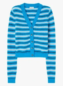 American Vintage VITOW - Multicolored Striped Alpaca Wool-blend Cardigan -Morganmai Store 4007308