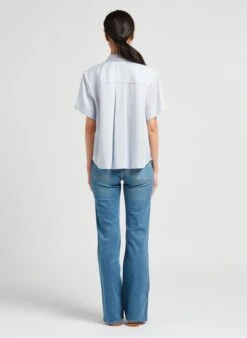 Samsoe Samsoe MINA - Blue Loose-fit Shirt With Classic Collar -Morganmai Store 4008228