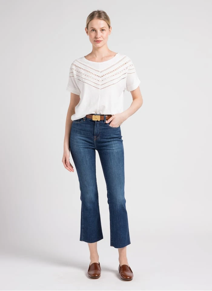 GERARD DAREL AILEEN - White Embroidered Linen Round-neck Top 4 GERARD DAREL AILEEN - White Embroidered Linen Round-neck Top - Image 4