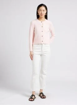 Soeur LYNE - Pink Cropped Buttoned Cardigan -Morganmai Store 4009841