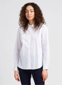 Vila GIMA - White Organic Cotton-blend Shirt With Classic Collar