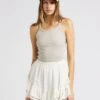 IRO PALISSO - Beige Round-neck Cotton-blend Tank Top