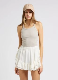 IRO PALISSO - Beige Round-neck Cotton-blend Tank Top