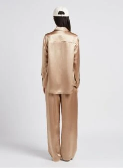 Max Mara Leisure HOLIDAY - Golden Fluid Shirt With Classic Collar -Morganmai Store 4012346