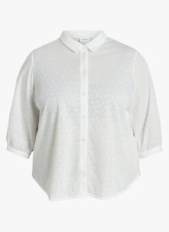 VIJEMILA - White Floral Print Shirt With Classic Collar -Morganmai Store 4015981