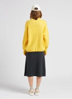 American Vintage EAST - Yellow Open Wool And Alpaca-blend Cardigan 9 American Vintage EAST - Yellow Open Wool And Alpaca-blend Cardigan -Morganmai Store 4022073