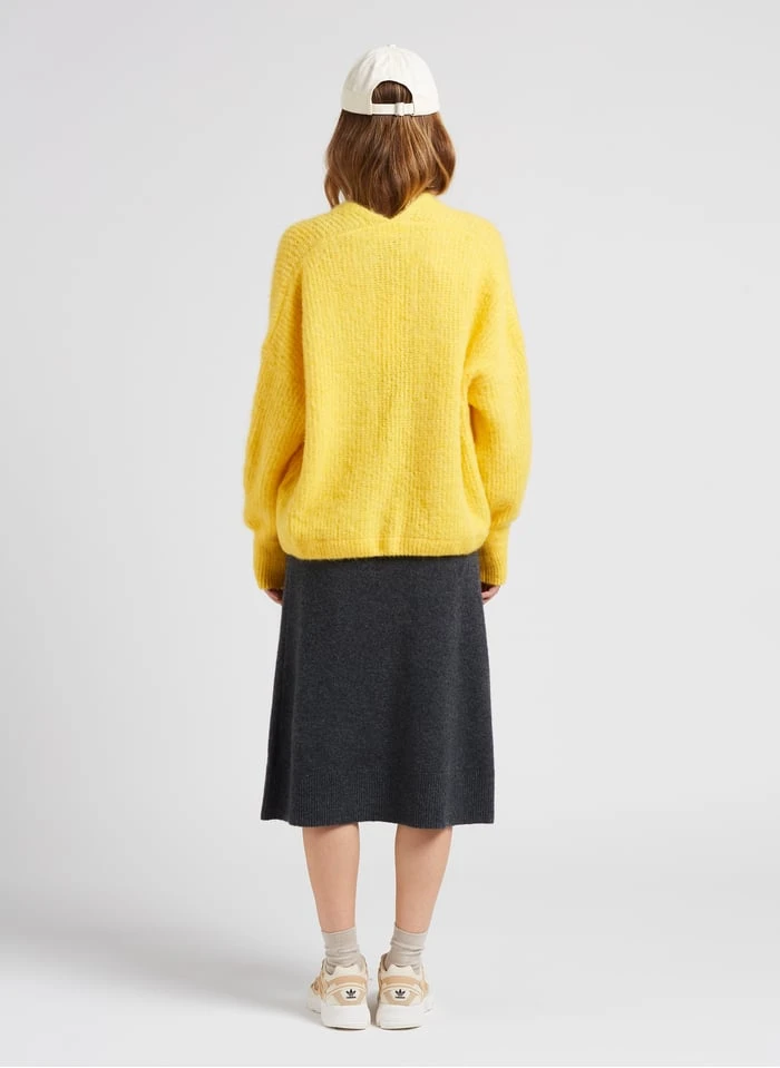 American Vintage EAST - Yellow Open Wool And Alpaca-blend Cardigan 5 American Vintage EAST - Yellow Open Wool And Alpaca-blend Cardigan - Image 5