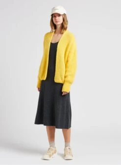 American Vintage EAST - Yellow Open Wool And Alpaca-blend Cardigan 8 American Vintage EAST - Yellow Open Wool And Alpaca-blend Cardigan -Morganmai Store 4022074