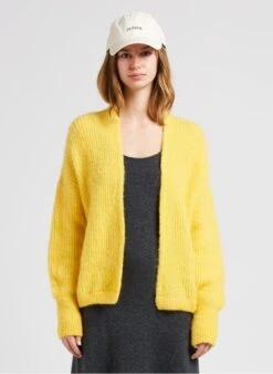 American Vintage EAST - Yellow Open Wool And Alpaca-blend Cardigan