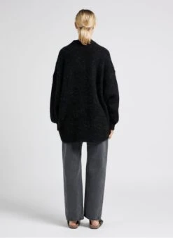 American Vintage FOUBAY - Grey Loose-fit Alpaca-blend Cardigan 11 American Vintage FOUBAY - Grey Loose-fit Alpaca-blend Cardigan -Morganmai Store 4022514