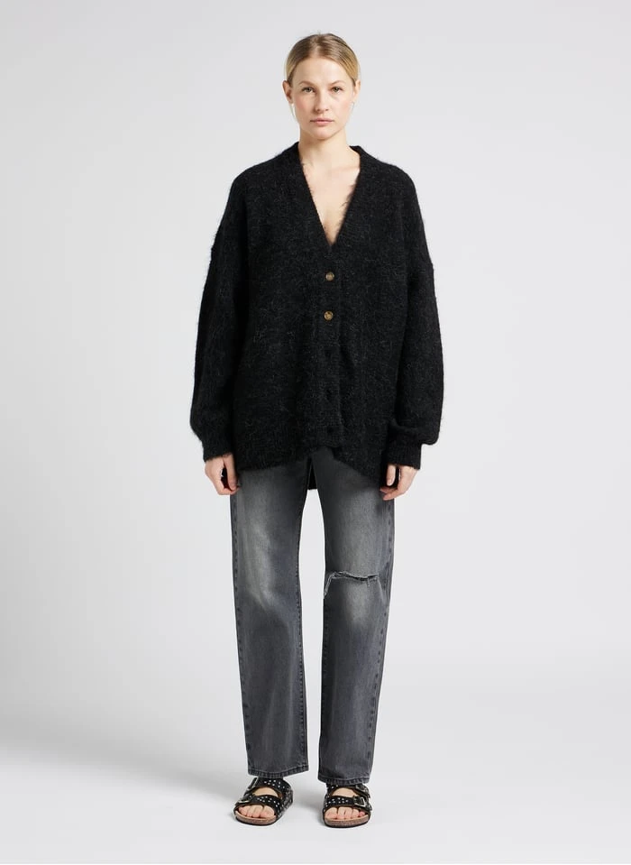 American Vintage FOUBAY - Grey Loose-fit Alpaca-blend Cardigan 5 American Vintage FOUBAY - Grey Loose-fit Alpaca-blend Cardigan - Image 5